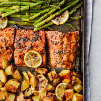 Rosemary Roasted Salmon with Asparagus & Potatoes Recipe ... image