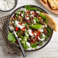 Gyro Salad with Tzatziki Dressing Recipe: How to Make It image
