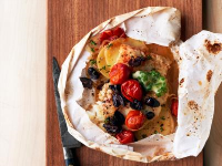 Mediterranean Cod Packets Recipe | Food Network Kitche… image