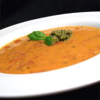 Cream of Tomato Soup with Pesto Recipe | Allrecipes image