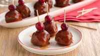 Cranberry-Glazed Appetizer Meatballs Recipe - BettyCrock… image