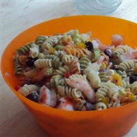Greek Pasta Salad with Shrimp, Tomatoes, Zucchini, Peppers ... image
