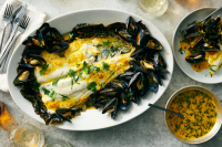 Roasted Halibut With Mussel Butter Sauce Recipe - NYT Coo… image