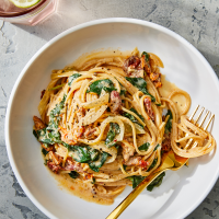 Spaghetti & Spinach with Sun-Dried Tomato Cream Sauce ... image