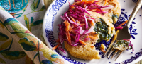Vegan Spinach and Cheese Pupusas with Red Cabbage Sla… image