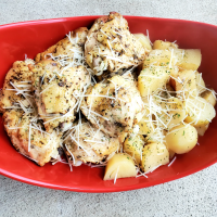 Slow Cooker Parmesan Chicken Thighs and Potatoes Recipe ... image