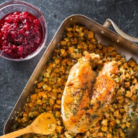 One-Pan Roast Turkey Breast with Herb Stuffing and ... image