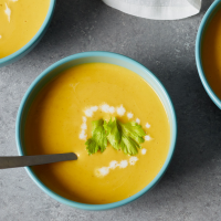 Creamy Potato-Carrot Soup Recipe - EatingWell image