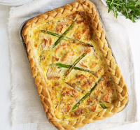 Salmon & asparagus quiche recipe | BBC Good Food image