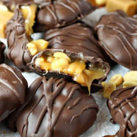 Chocolate Caramel Peanut Clusters - Let's Dish Recipes image