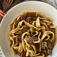 Comforting Beef & Noodles - egg noodles and tender chunk… image