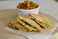 Mal's Samosa Quesadillas with Curried Cabbage and ... image