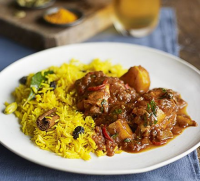 Cape Malay chicken curry with yellow rice - BBC Good Food image