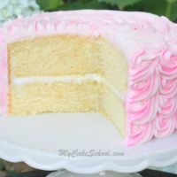 White Almond Sour Cream Cake~Doctored ... - My Cake Sc… image