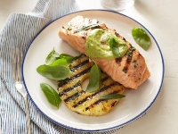 Grilled Salmon and Pineapple with Avocado Dressing Recip… image