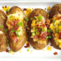 Best Loaded Baked Potatoes with Bacon and Cheddar Recip… image