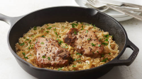 Skillet Pork Chops and Rice for Two Recipe - Tablespoon.com image