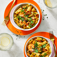 Smoky Shrimp, Corn & Pea One-Pot Pasta Recipe - Eatin… image