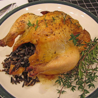 Game Hen Stuffed with Wild Rice and Mushrooms Recipe ... image