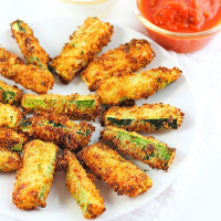 Crispy Breaded Air Fryer Zucchini Sticks • Now Cook Th… image