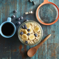 Peanut Butter Protein Overnight Oats Recipe | EatingWell image