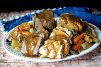 Slow Cooker Pork & Beef Roast | Just A Pinch Recipes image