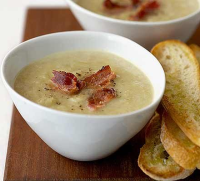Leek, bacon & potato soup recipe | BBC Good Food image