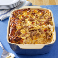 Cheese Sausage Strata Recipe: How to Make It image