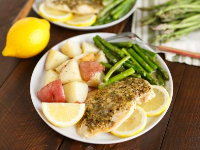Lemon and Herb Chicken with Asparagus and Roasted Red ... image
