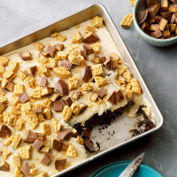Peanut Butter Chocolate Poke Cake Recipe: How to Make It image
