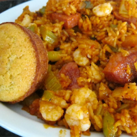 Shrimp, Sausage, and Fish Jambalaya Recipe | Allrecipes image