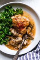 Braised Chicken with Mushrooms and Leeks - Skinn… image