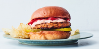 Salmon Burgers with Red Pepper Mayo Recipe Recipe - Epicurious image
