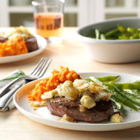 Blue Cheese-Crusted Sirloin Steaks - Taste of Home image