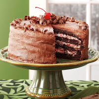 Cherry Chocolate Layer Cake Recipe: How to Make It image