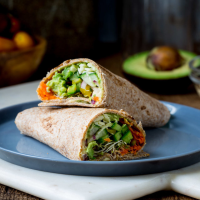 Whole-Wheat Veggie Wrap Recipe | EatingWell image