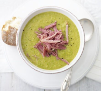 Split pea & green pea smoked ham soup recipe - BBC Good F… image