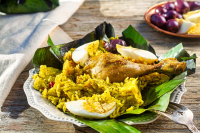 Juane de Gallina - Chicken and Rice Steamed in Banana Leaf image