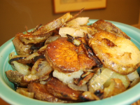 BAKED FRIED POTATOES AND ONIONS RECIPES