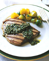 Tuna Steaks with Lemon Caper Sauce Recipe - Quick From ... image