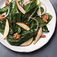 Warm Pear & Spinach Salad with Maple-Bacon Vinaigrette ... image