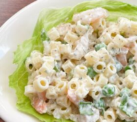 Simple & Light Pasta and Shrimp Salad With Lettuce | Foodtalk image