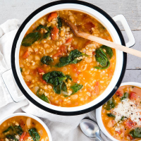 Bean & Barley Soup Recipe - EatingWell image