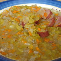 Slow Cooker Split Pea Sausage Soup Recipe | Allrecipes image