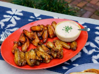 Sticky Sesame and BBQ Bourbon Wings with ... - Food Network image