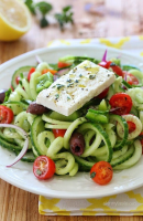 Spiralized Greek Cucumber Salad with Lemon and Feta ... image
