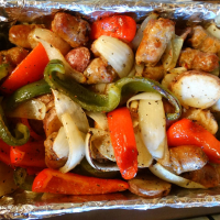 Sausage, Peppers, Onions, and Potato Bake Recipe | Allrecipes image