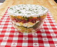 Seven Layer Salad Recipe With Creamy Dressing image