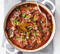Beef in red wine with melting onions recipe | BBC Good Food image