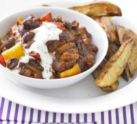Mixed-bean chilli with wedges recipe - BBC Good Food image